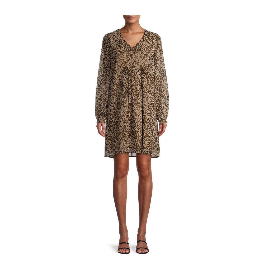 Time and Tru Women's Long Sleeve Peasant Dress